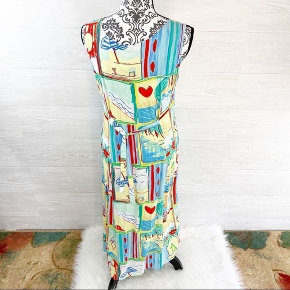 Vintage Jams World Beaches Button Down Shift Maxi Dress - Picture 8 of 10
